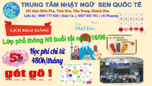 Khai giảng Lớp tiếng Nhật sơ cấp N5 buổi tối tại Nha Trang